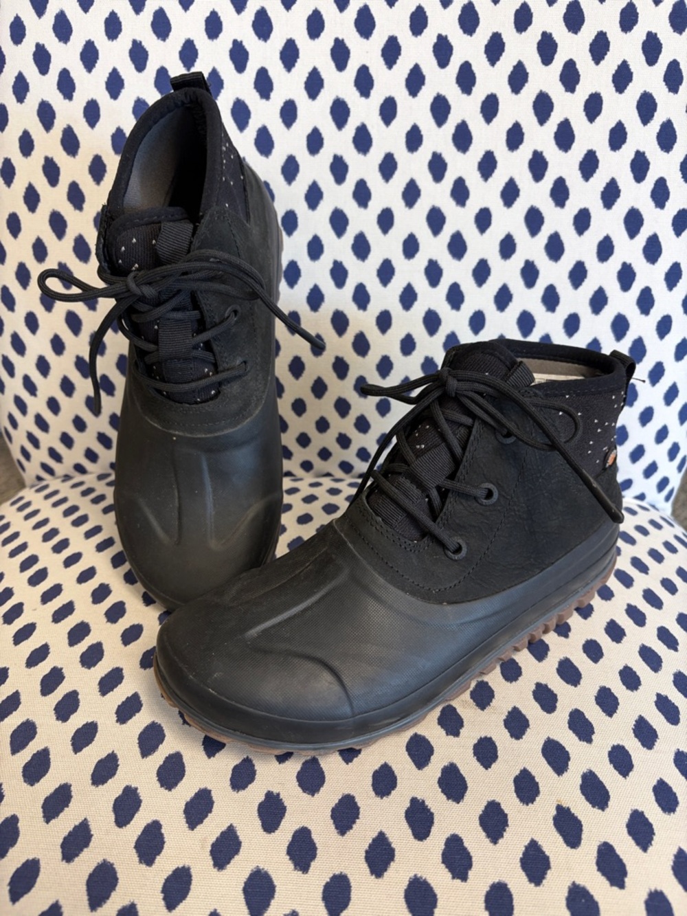 Bogs Black Casual Lace Up Leather Boots Size 8